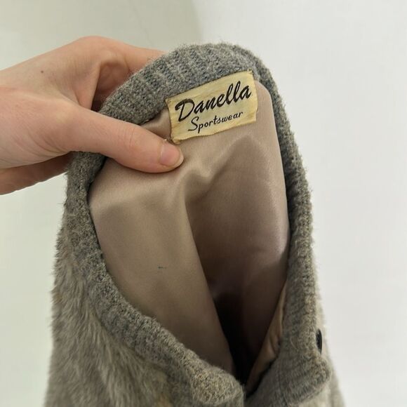 Vintage 1950s Furry Cardigan With Silk Lining Danella Sportswear - Picture 8 of 12